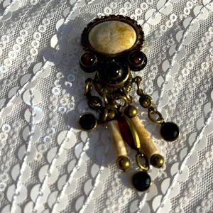 Vintage travertine Sorrelli brooch